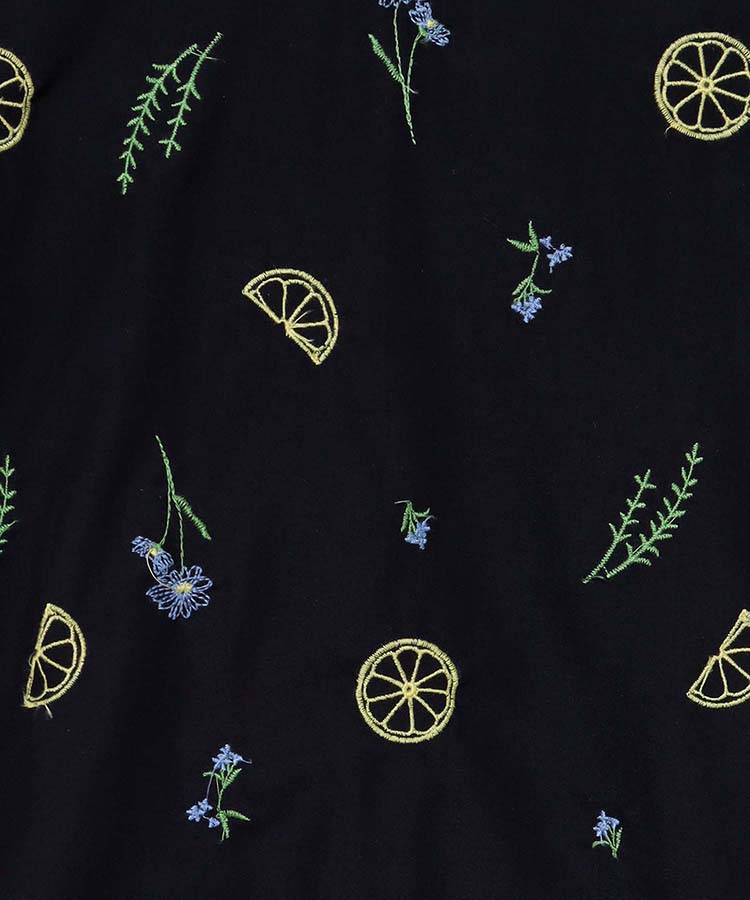 切り替え刺繍Ｔシャツ レモン