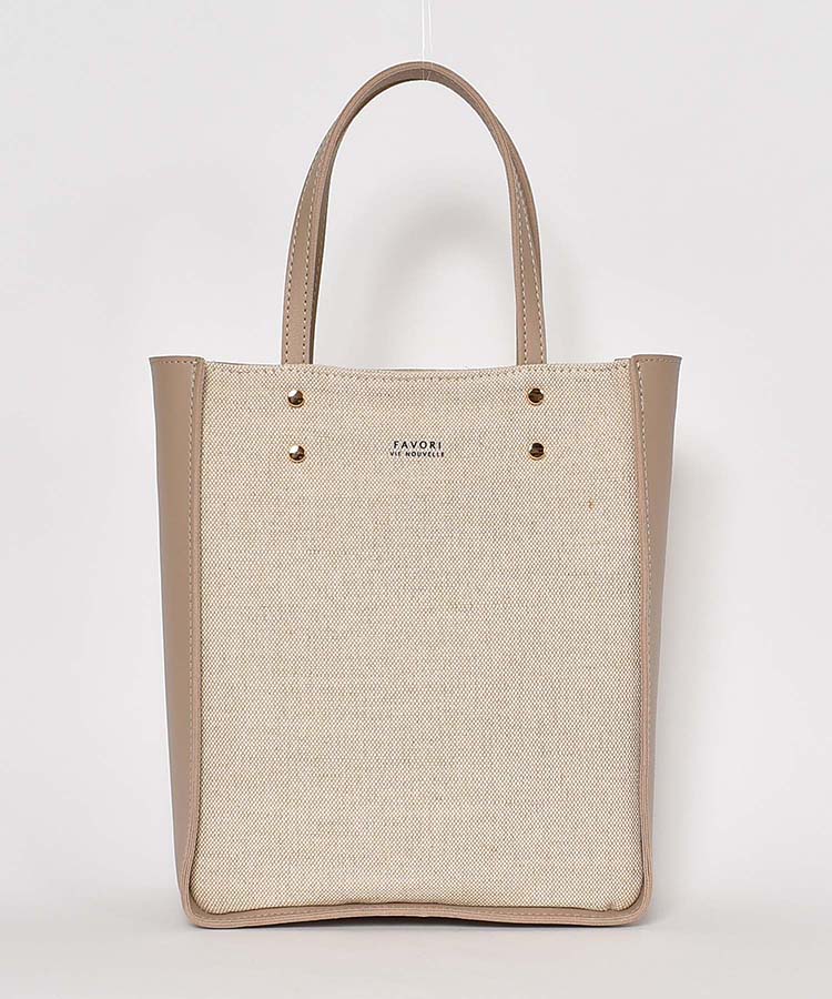 ≪SALE≫リネンキャンバスコンビ2WAYトート