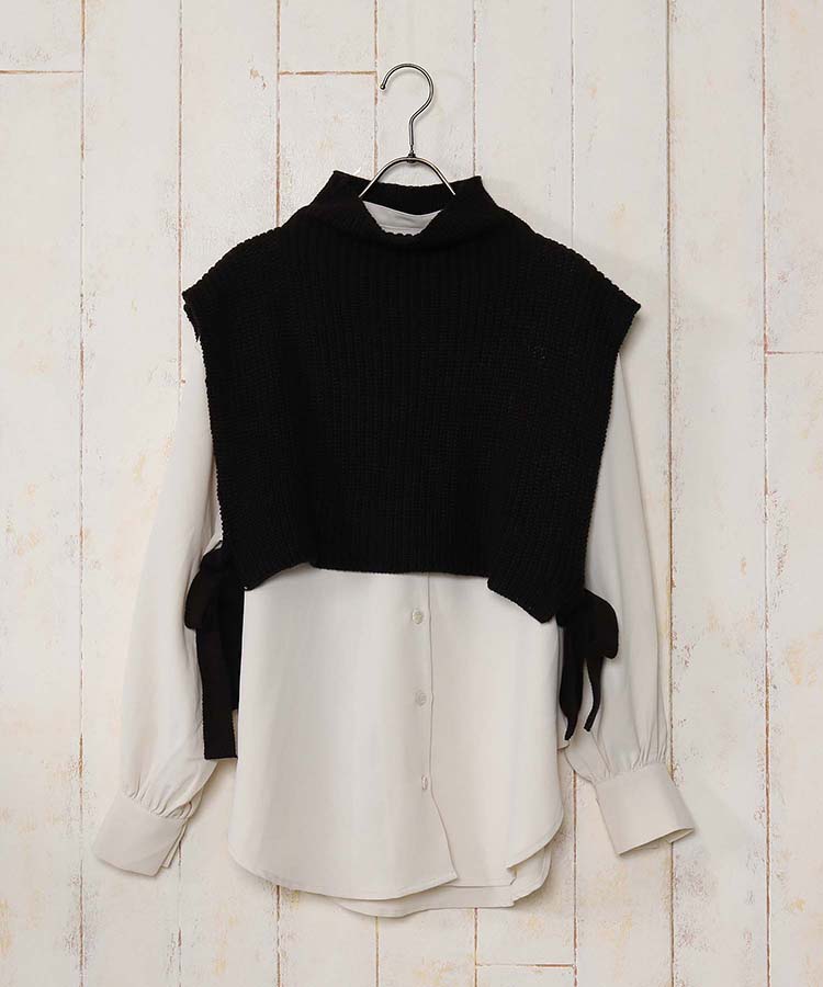 ≪SALE≫ベスト付きブラウス