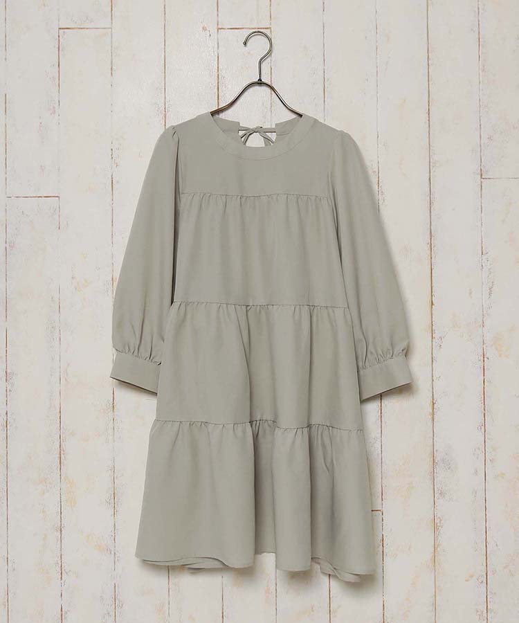 ≪OUTLET≫2wayティアードバックレースアップワンピース