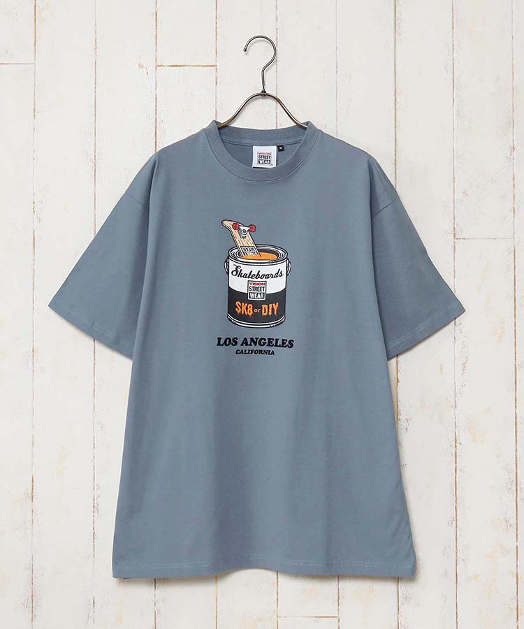 ≪SALE≫ペンキ缶イラストフロッキープリントTシャツ