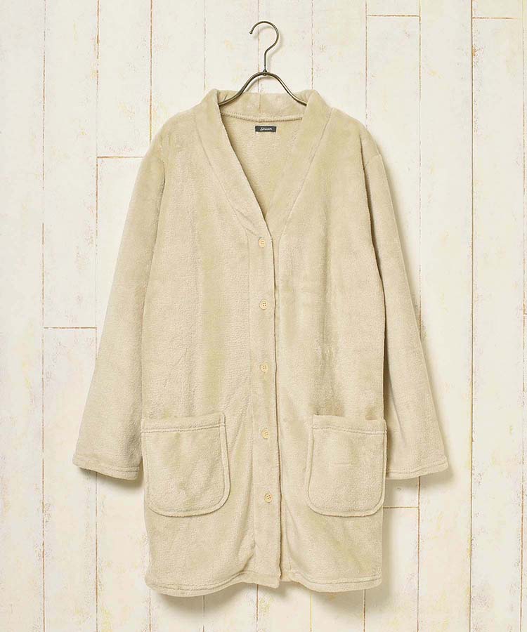 ≪OUTLET≫厚手フランネルＶネックガウン