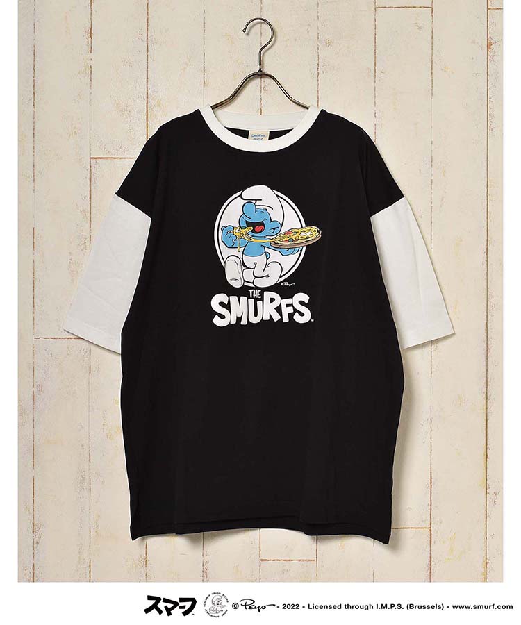 ≪OUTLET≫スマーフプリントリンガーTシャツ