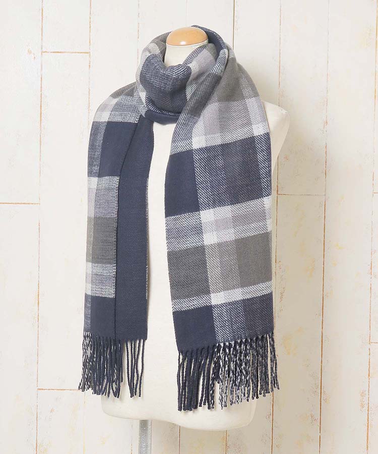 ≪OUTLET≫リバーシブルチェックストール
