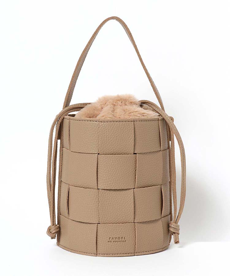 ≪SALE≫メッシュファー巾着2WAYトート
