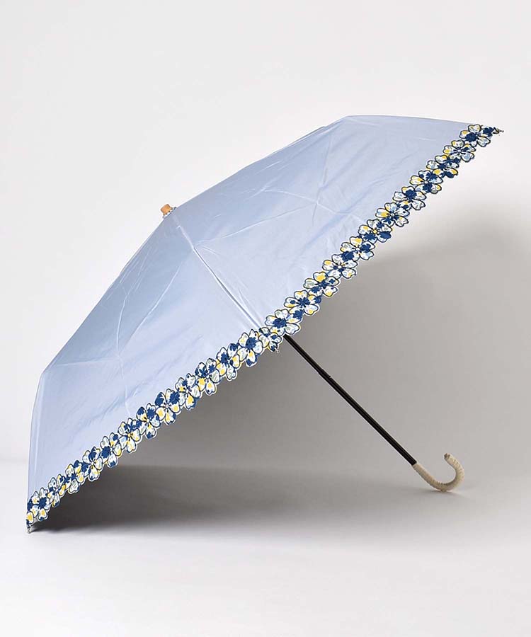 ≪SALE≫<UVカット>フラワースカラップ晴兼折傘