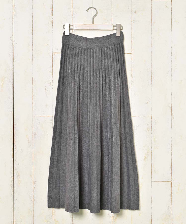 ≪SALE≫シンプルプリーツニットスカート