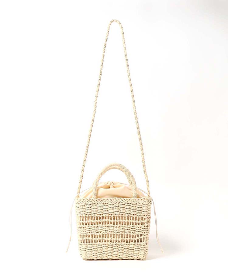 ≪SALE≫雑材デザイン編みスクエアショルダー