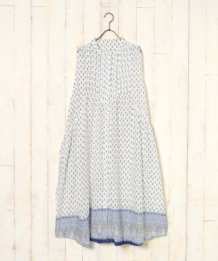 ≪SALE≫コットンボイルプリントノースリーブワンピース