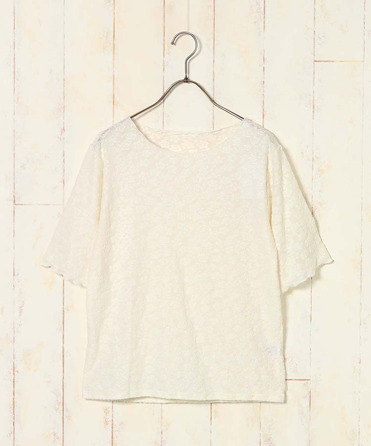 フラワーシアークルーネックTシャツ