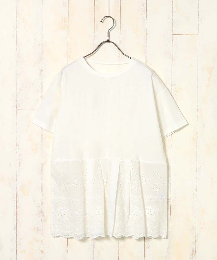 ≪SALE≫冷感カノコスカラップレース切替プルオーバー