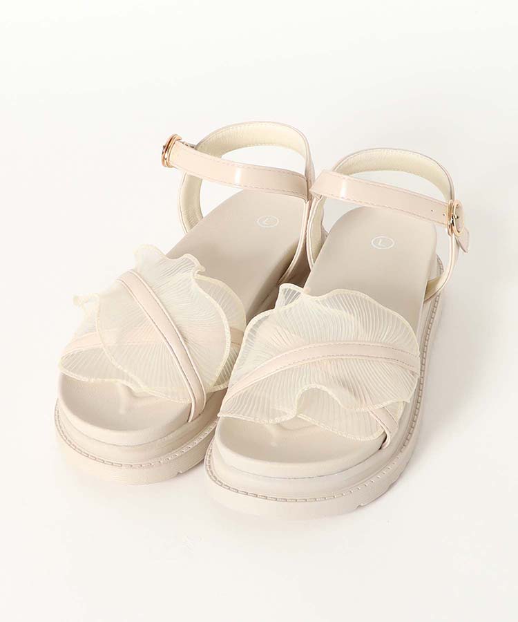 ≪SALE≫チュールフリルサンダル