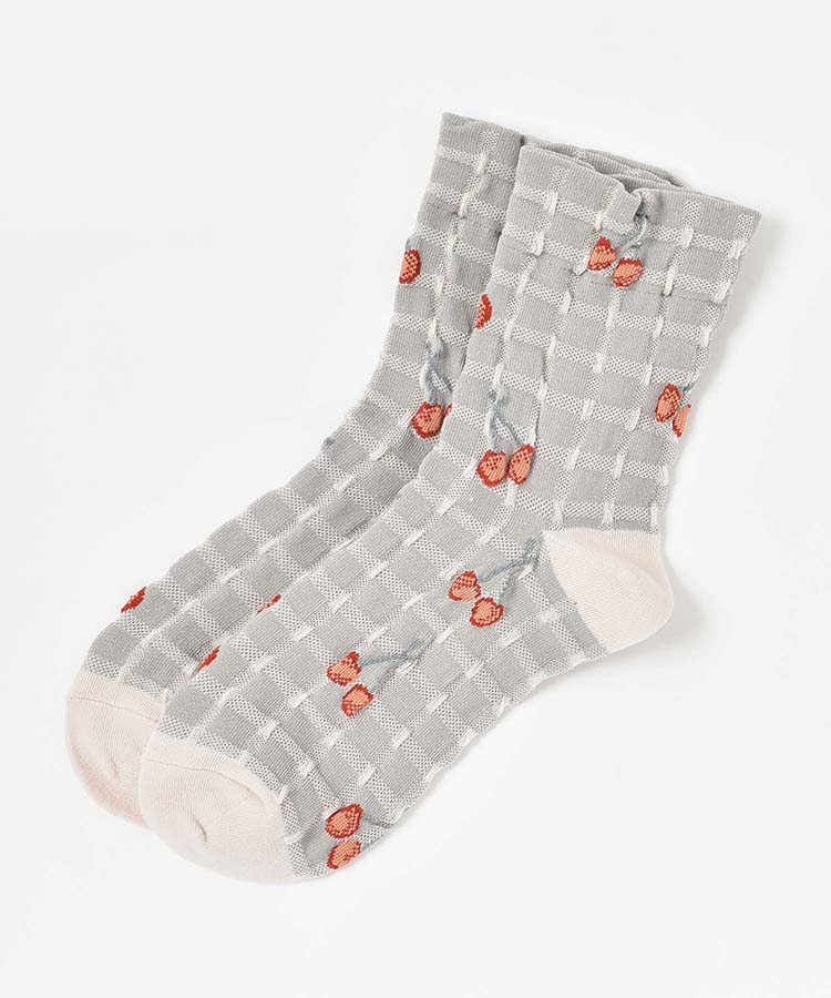 ≪SALE≫逆スパチェリーロークルーソックス