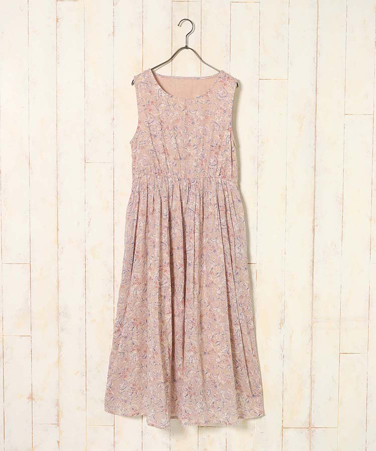 ≪SALE≫袖なし総柄ワンピース25NO4
