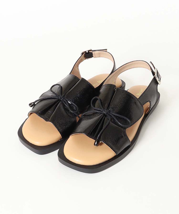 ≪SALE≫リボンギャザーサンダル