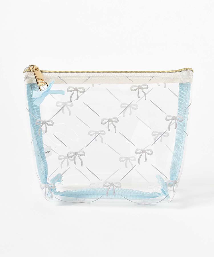 ≪SALE≫リボンクリア舟形ポーチ