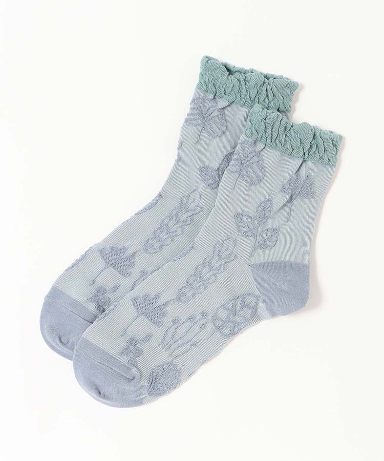 ≪SALE≫逆スパリーフロークルーソックス