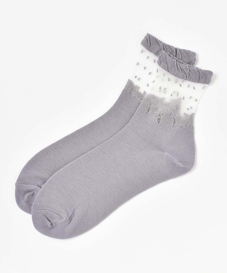 ≪SALE≫足首レースシースルーソックス