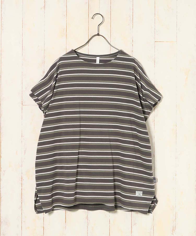 ≪SALE≫コットンタックスリーブボーダーTシャツ