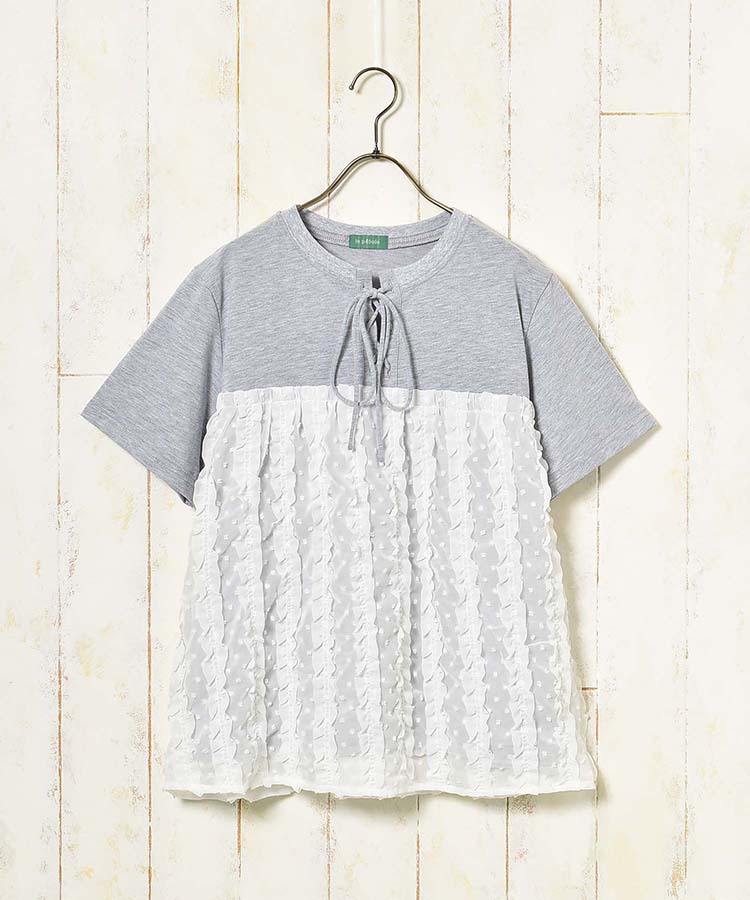 le petaleドビーフリル切り替えＴシャツ