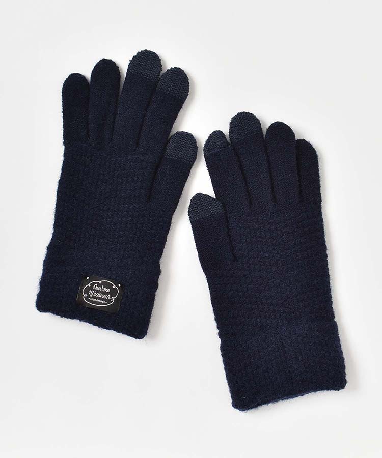 ≪SALE≫スマホタッチシンプルニットグローブ