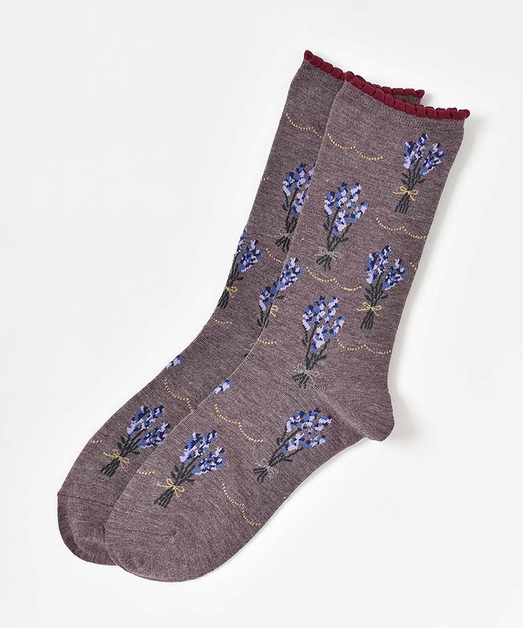 ラベンダーハイクルーソックス