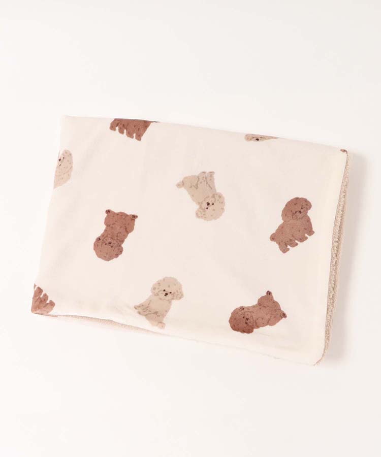 いぬボア付きブランケット