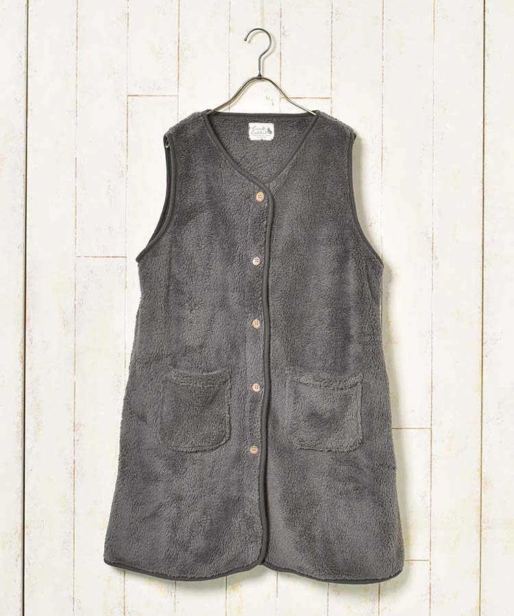 シープタッチノーカラーロングベスト