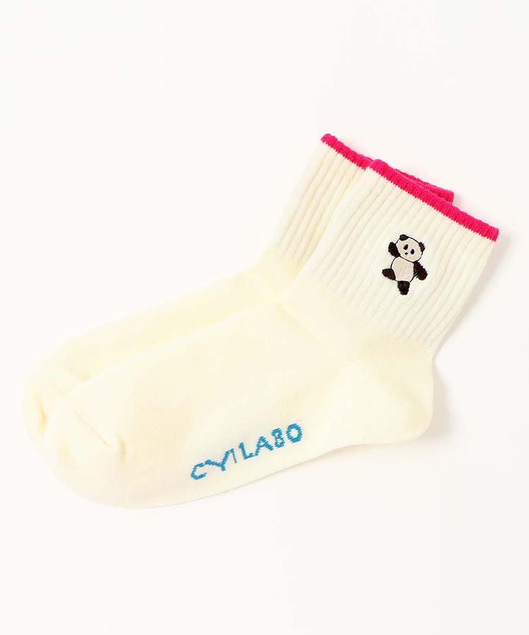 CYILABO刺繍ロークルーソックス ソックス 靴下 レディース