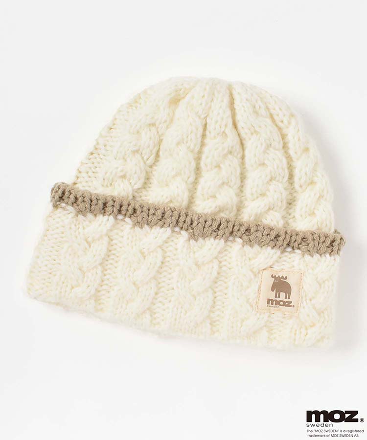 moz裏ボアケーブル編みニット帽