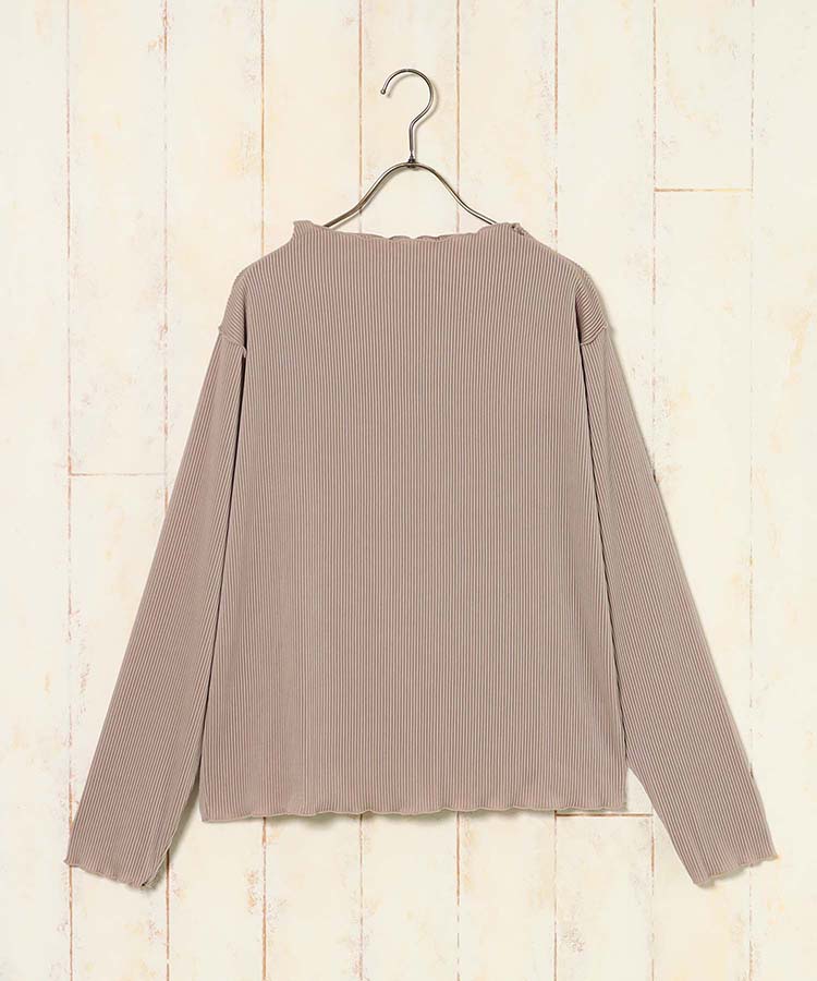 カットプリーツメローボトルネックプルオーバー