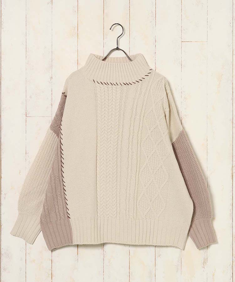 ケーブル切替ハンドステッチプルオーバー