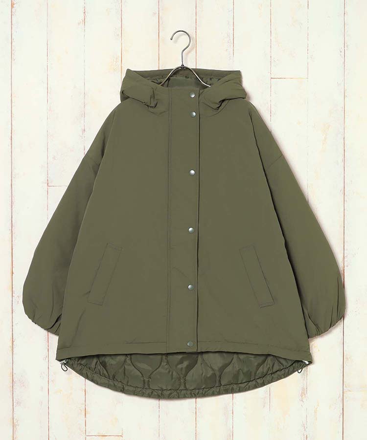 フード付きキルト中綿ブルゾン