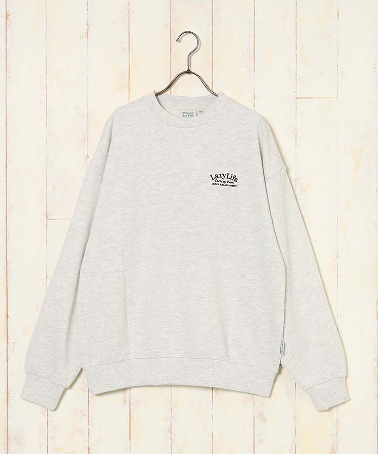 Lazyアニマル刺繍トレーナー