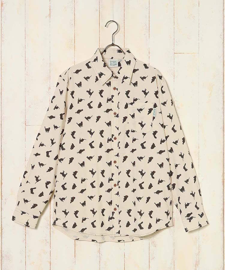 総柄プリントシャツ