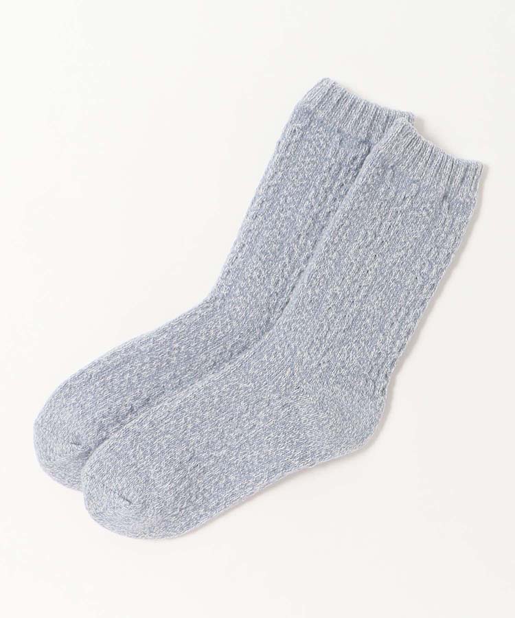 鹿の子畦シルク混ソックス