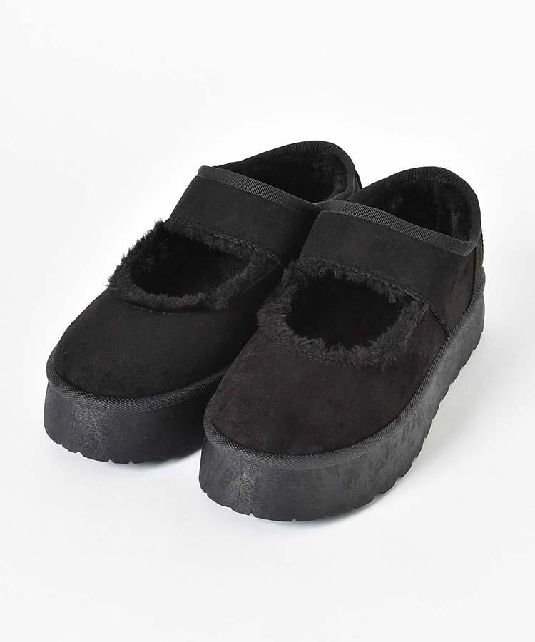 撥水厚底ムートンメリージェーン