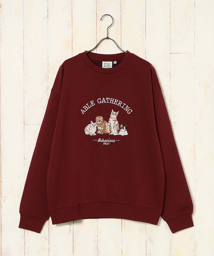 アニマル刺繍スウェット