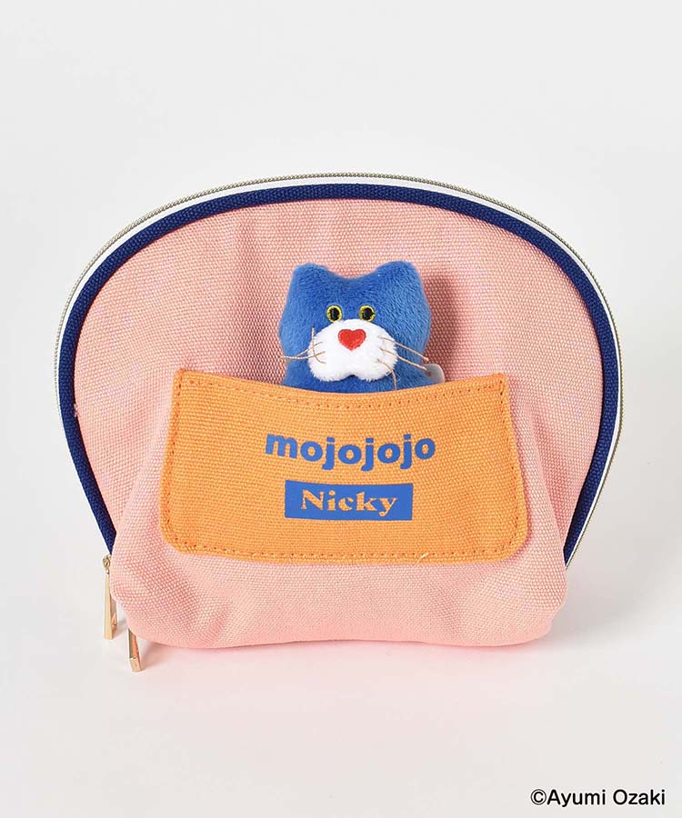 【WEB限定】mojojojoぬいぐるみバッジ付きポーチ