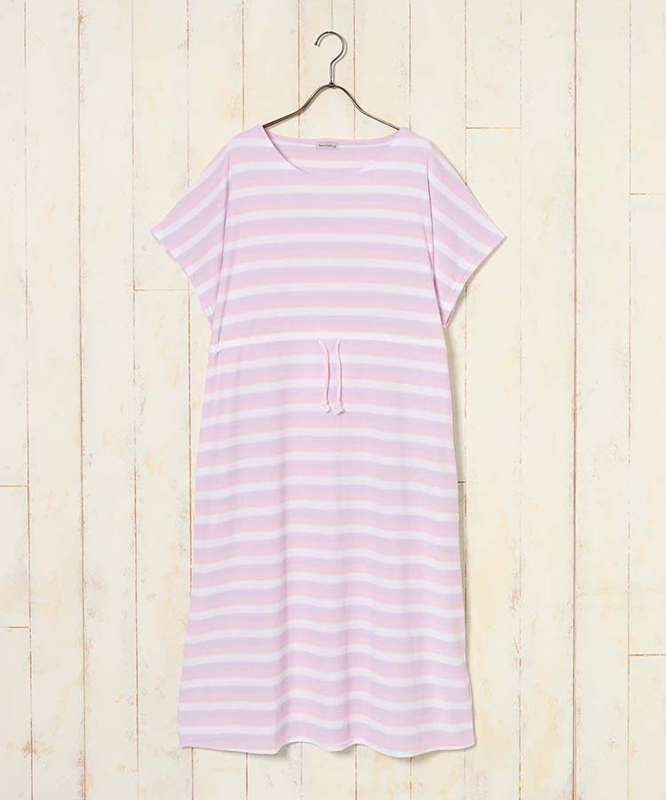 ≪SALE≫パイルボーダールームワンピ