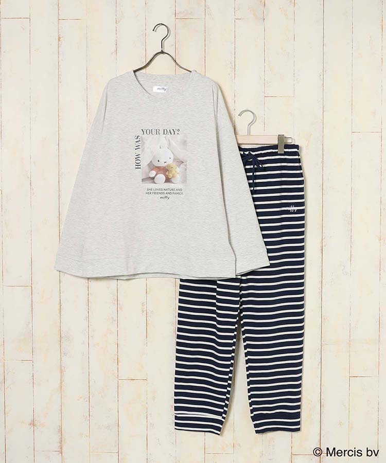 ミッフィーフォトミニ裏毛ルームウェア上下セット