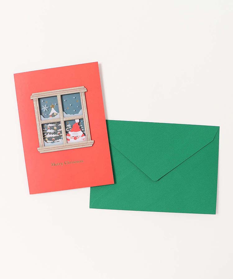 窓辺のクリスマスカード