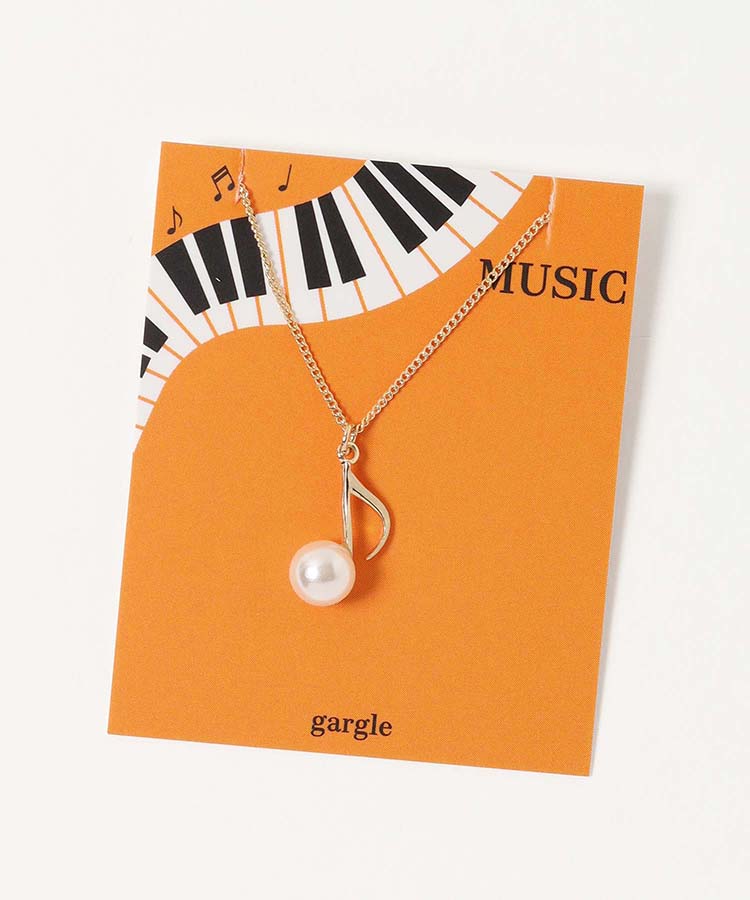 音符 ネックレス 音楽モチーフ 音符マーク ロンドンブルートパーズ