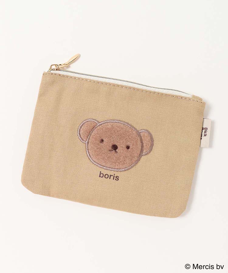 BRUNA FLUFFY APPLIQUEミニフラットポーチ