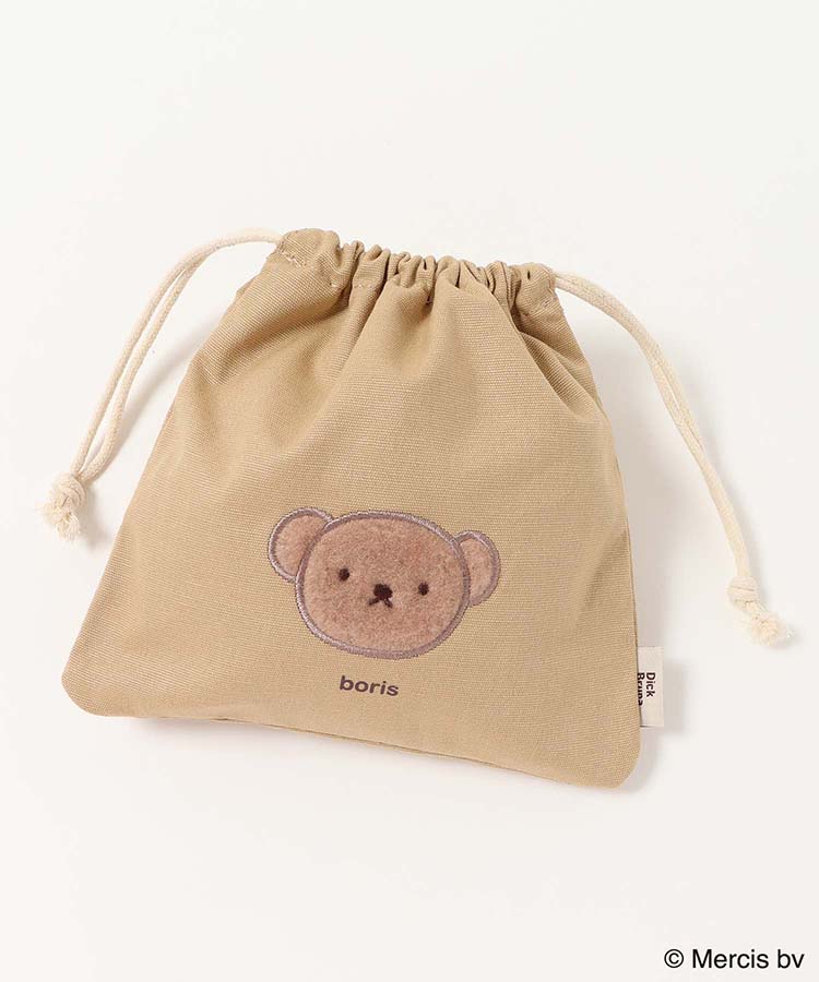 BRUNA FLUFFY APPLIQUE巾着