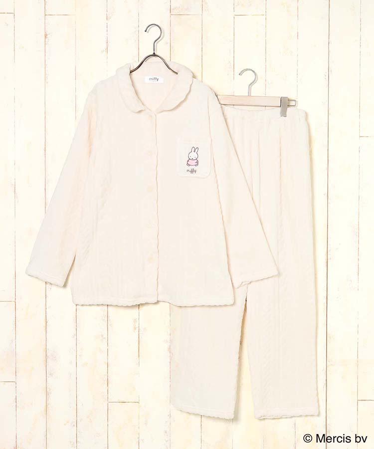 ミッフィーロープ柄前開きパジャマ上下セット