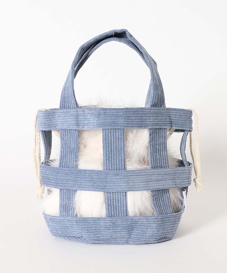 コーデュロイバスケットバッグ