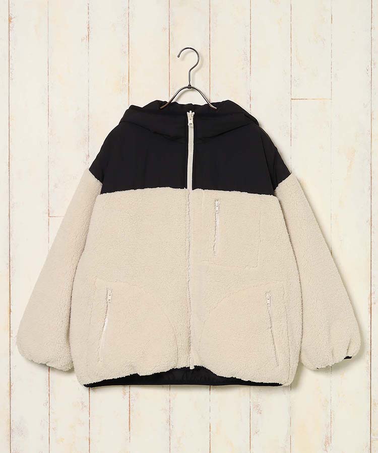 リバーシブルボアブルゾン