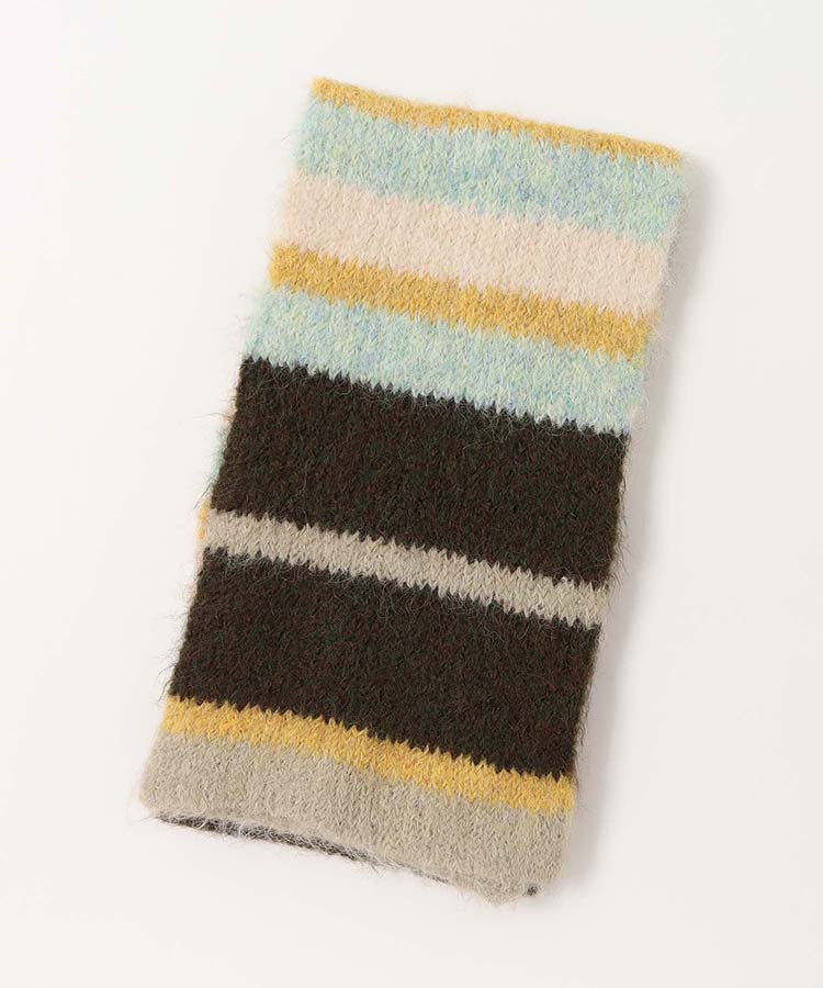 モヘアタッチボーダーマフラー