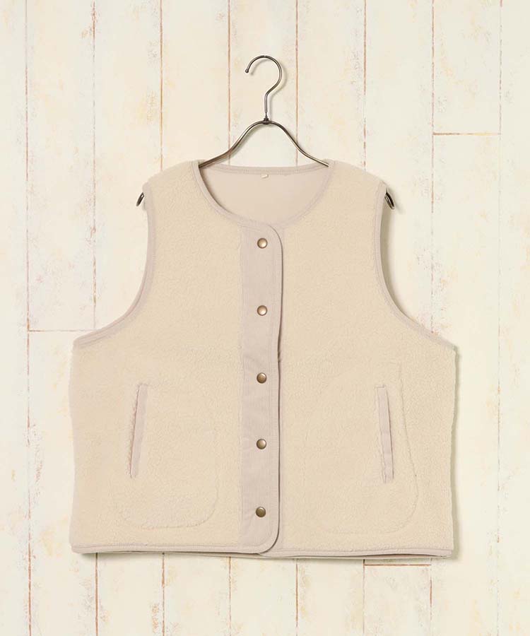 ボア無地ベスト